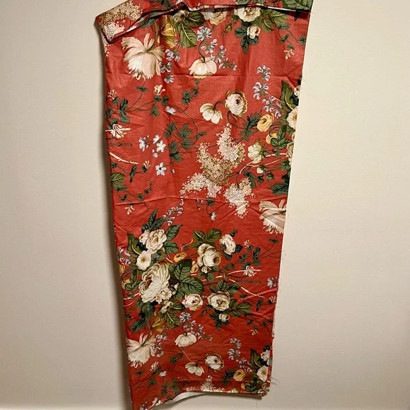 VTG Floral Designer Brunschwig & File Fabric in Coral Pink and Green 12 yards - Picture 5 of 14